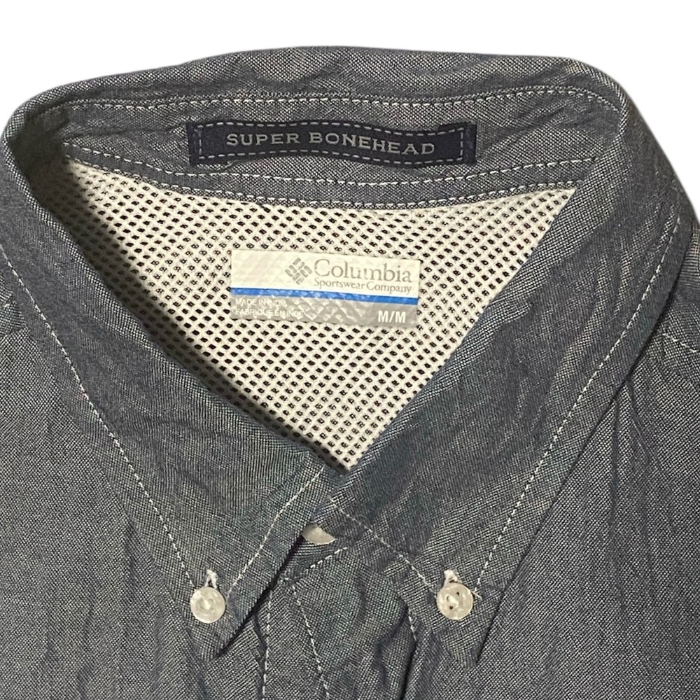 Columbia PFG Super Bonehead Mens Gray Short Sleeve Fishing Shirt Medium FM7030 - Picture 3 of 7